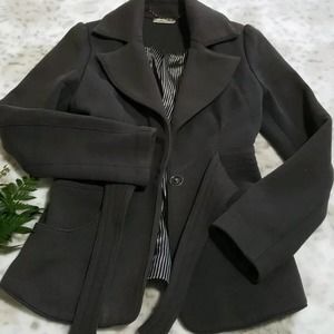 Dream of Passion gray tie front pea coat blazer jacket M